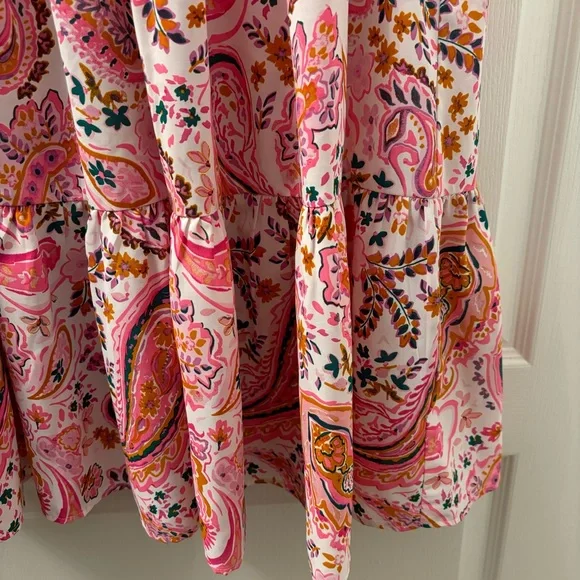 Jodifl Paisley Tiered Dress Neon Pink - Picture 4 of 7